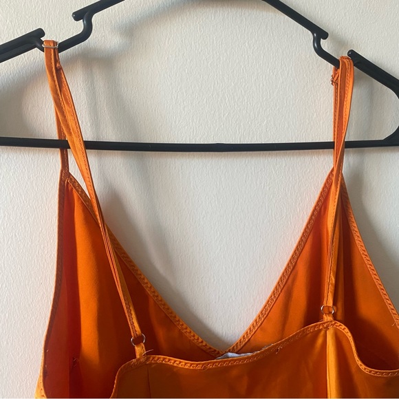 Zara Dresses Zara Luxury Satin Midi Dress In Clementine Poshmark